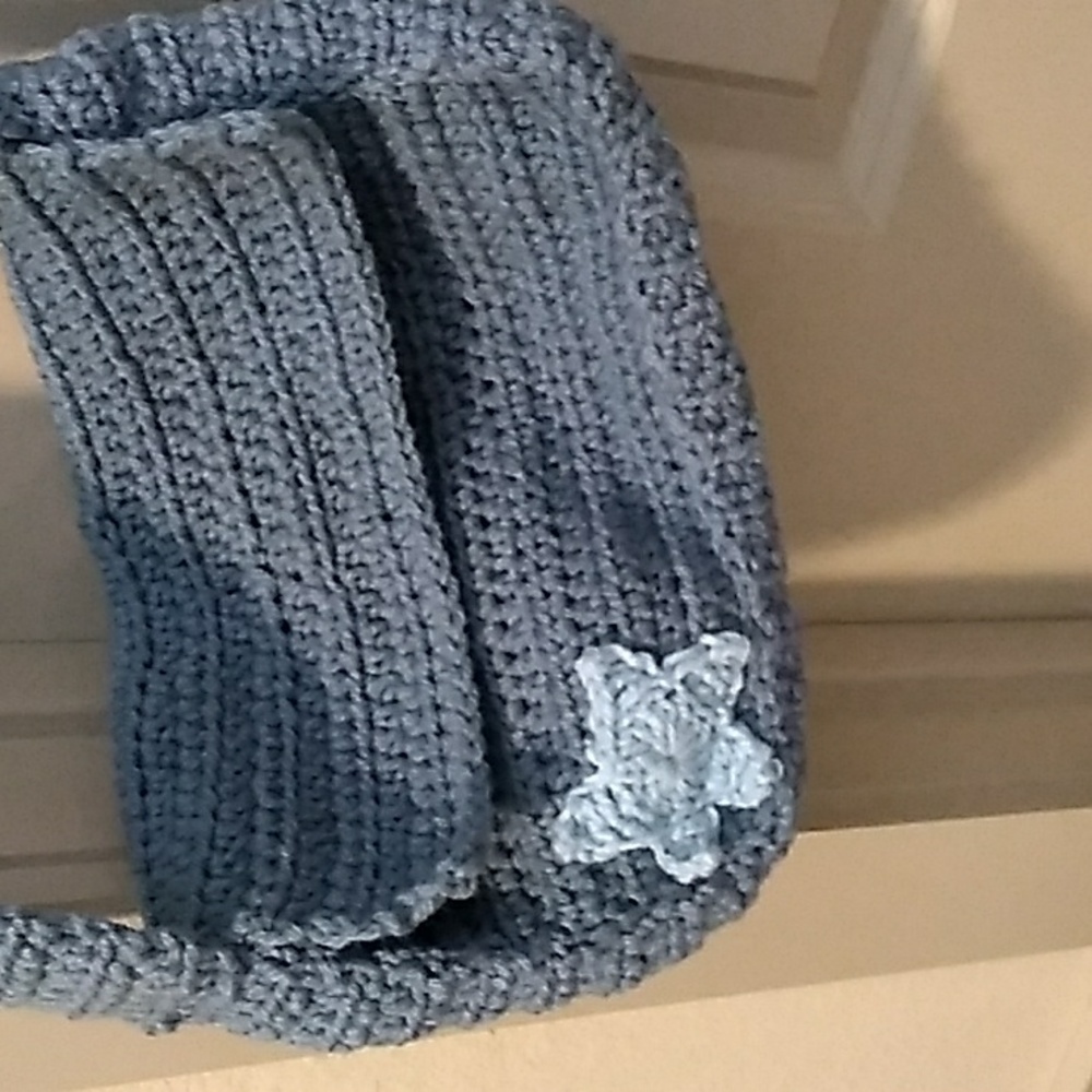Handmade crochet star messenger bag